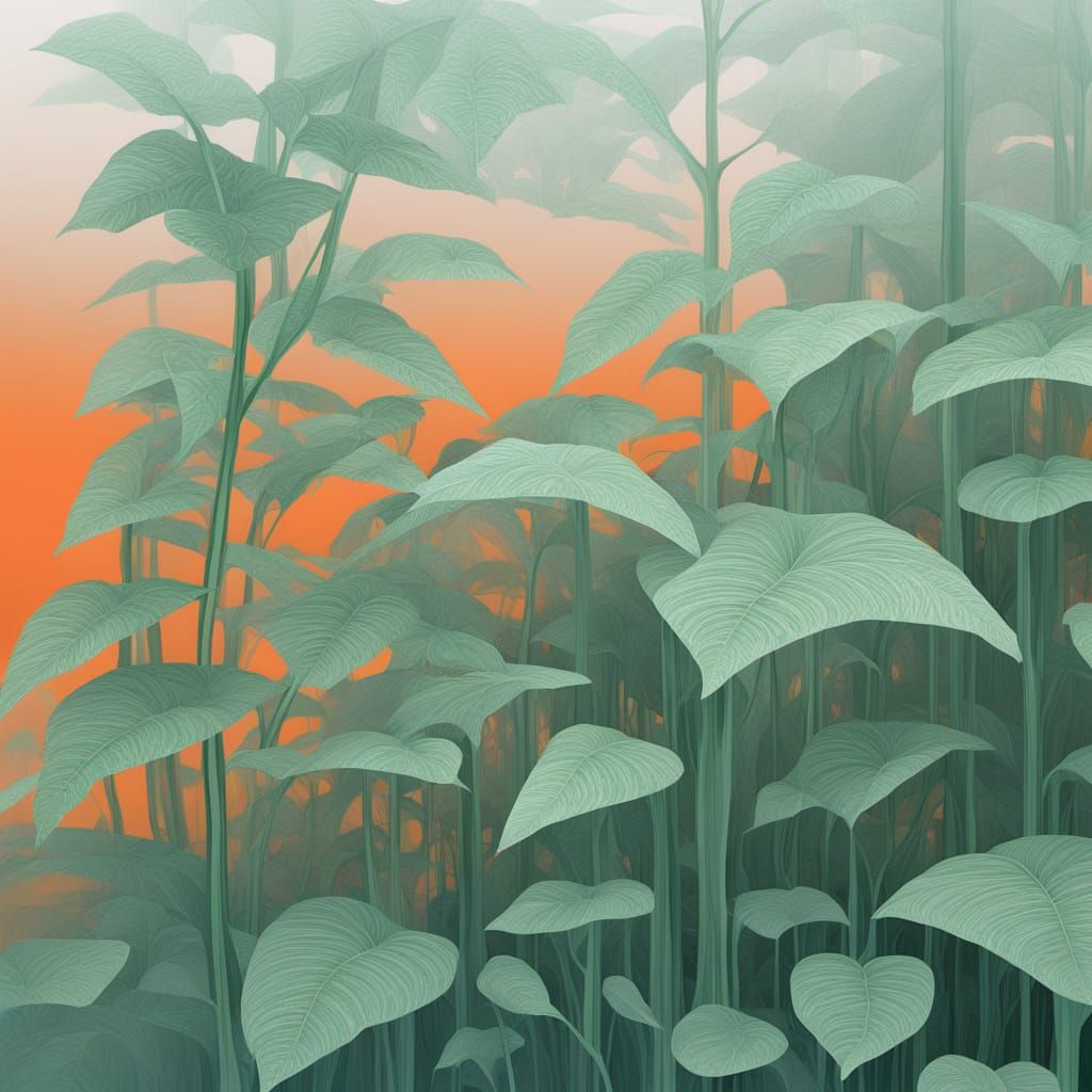 Surreal Abstract Painting with Geometric Elements