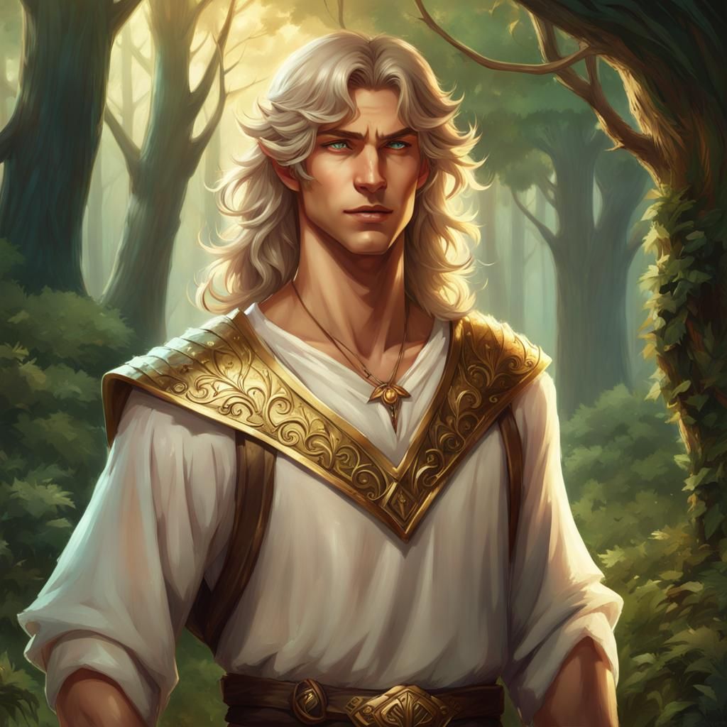 Teen Elf in Enchanted Forest Path