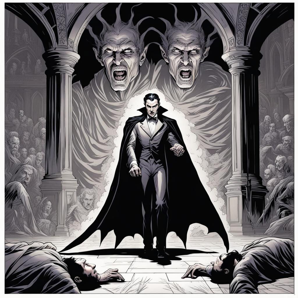 Dracula's Unexpected Mishap: Comic Book Art