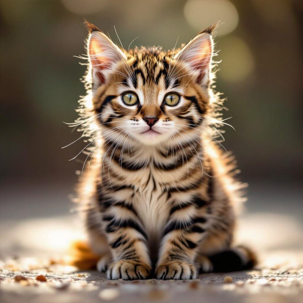 Tiny Cat Posed as Majestic Tiger in DSLR Photo