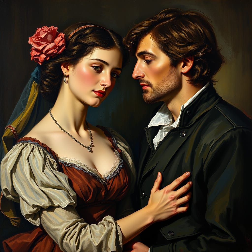 Romeo and Juliet in Impressionist Oil Painting