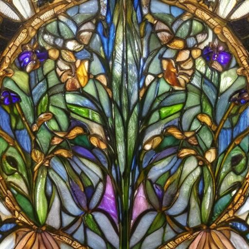 Surreal Bioluminescent Flower in Art Nouveau Style