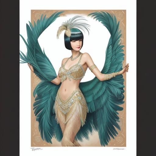 Feathered Flapper in Art Deco Style