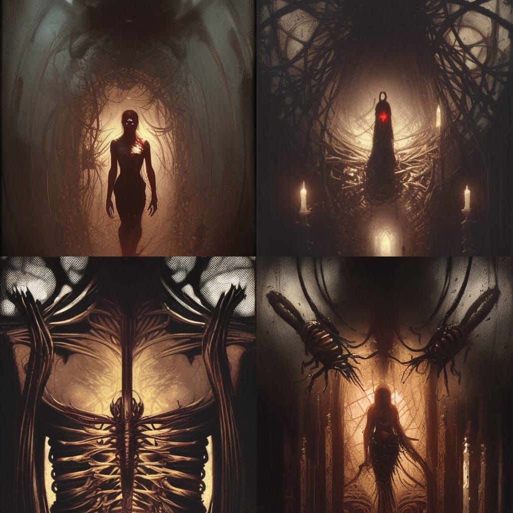 Bees in Rib Cage: Sinister Horror Art