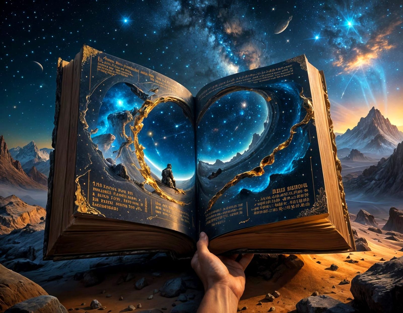 Cosmic Book of Worlds: Epic Digital Painting