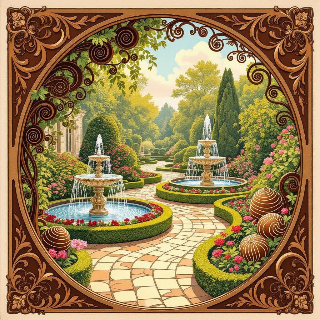 Art Nouveau Confectioner's Garden of Edible Delights