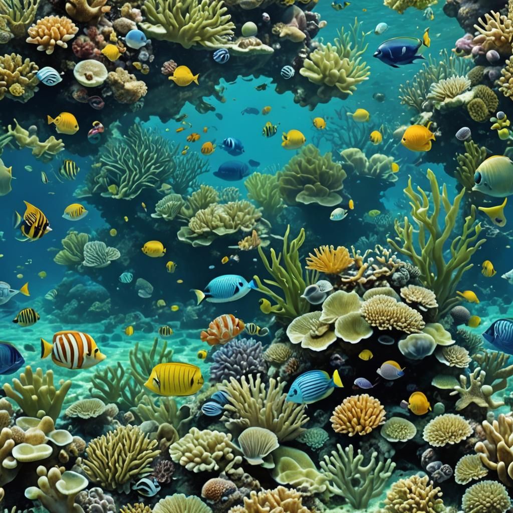 Underwater Sea Life in Clear Blue Water