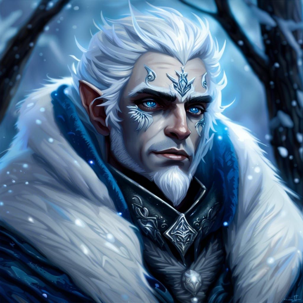Fey Lord of Winter Portrait in Detailed Matte Painting