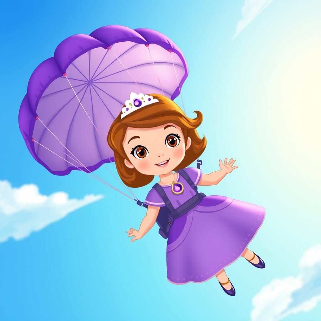 Princess Sofia Skydiving in Disney Style