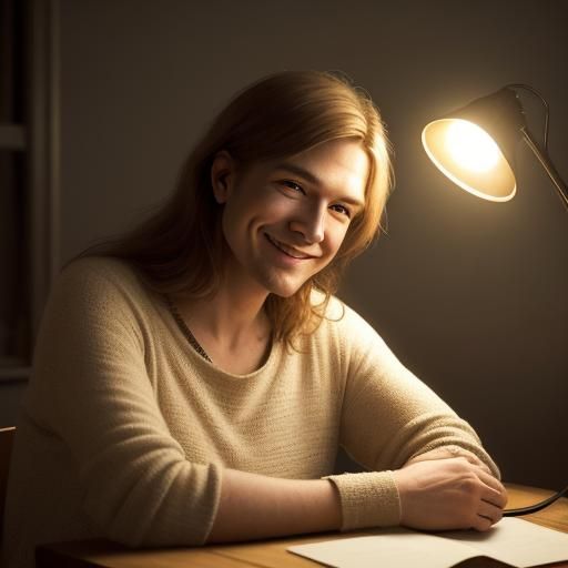 Portrait of a Man in Rembrandt Lighting Style