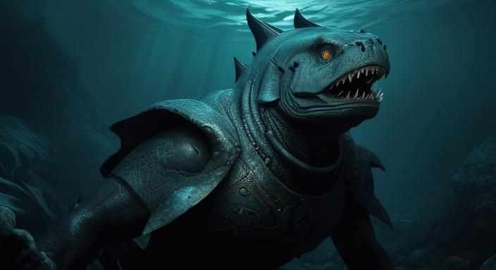 Underwater Dunkleosteus Eye in Hyper-Realistic Macro Photogr...