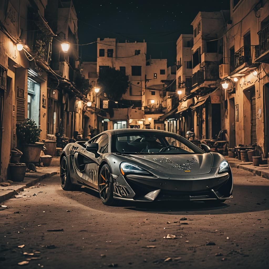 McLaren 570s with Trash Polka Tattoo in Morocco