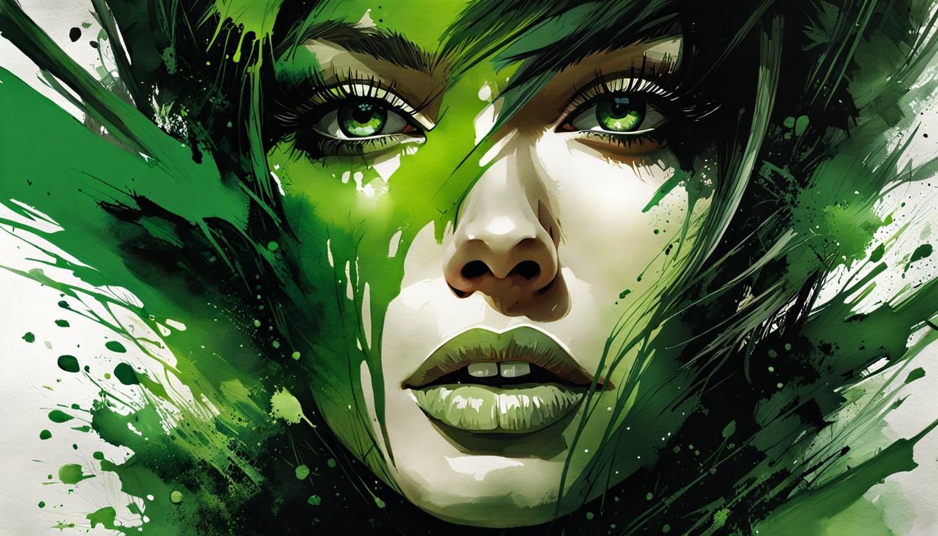 Hyperrealistic Digital Watercolor Splash Art