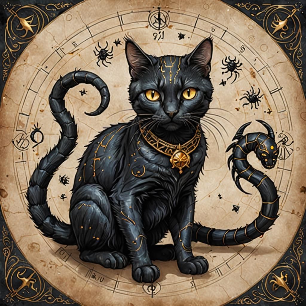 Scorpio Zodiac Sign as a Cat