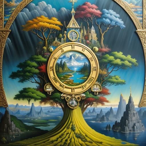 Mythical Landscape Painting in Richard Dadd Style