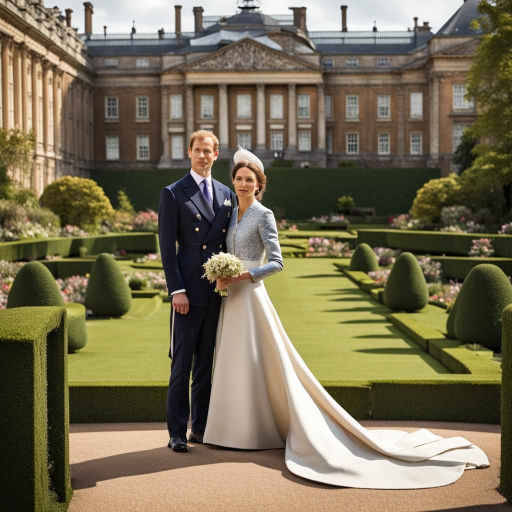 Royal Couple in European Palace Gardens