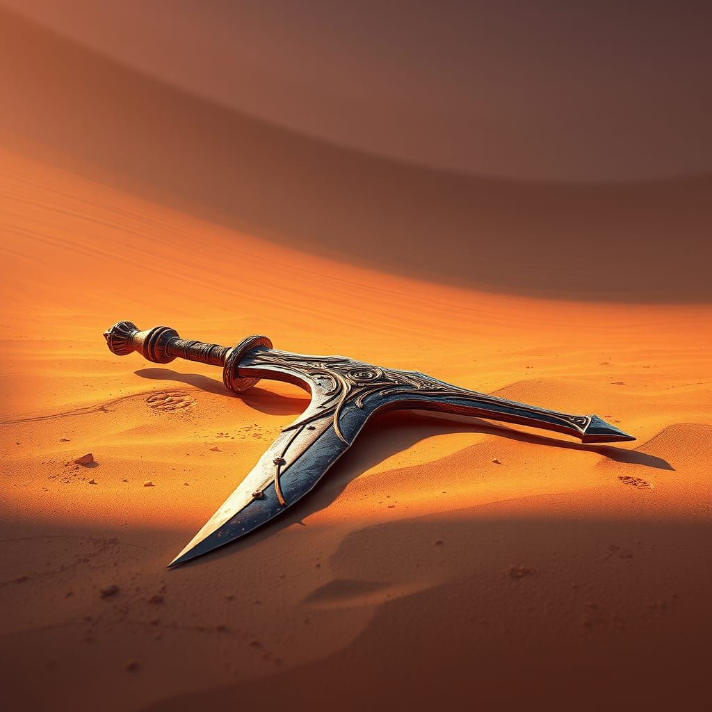 Ancient Sword Lies Broken in Dune's Desert Sands
