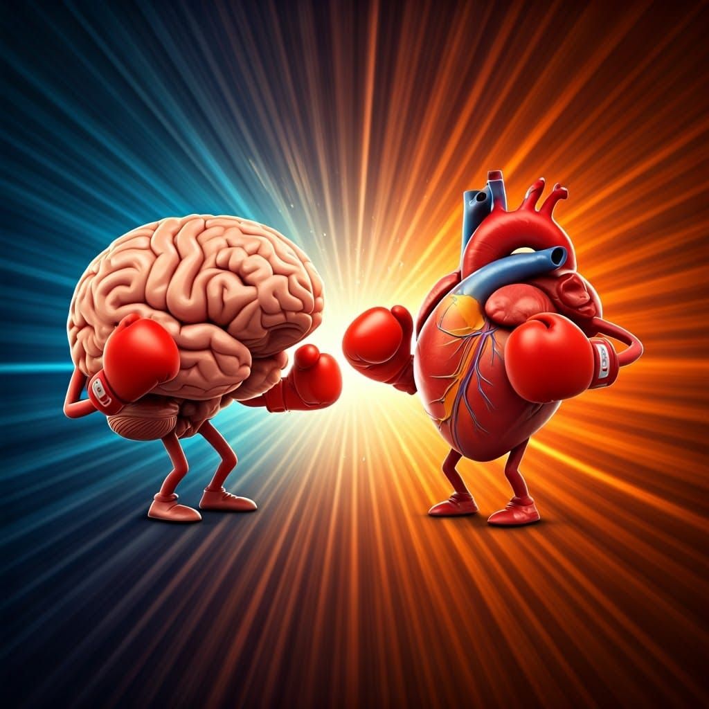 Brain vs Heart: An Epic 3D Rendered Battle
