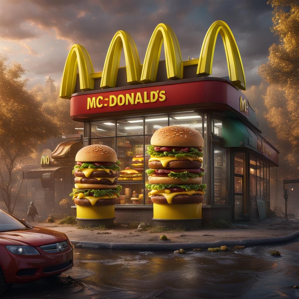 Toxic McDonald's Food: Detailed Matte Painting