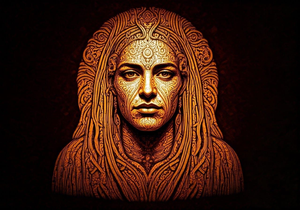 Sea Glass Portrait in Pietra Dura Style