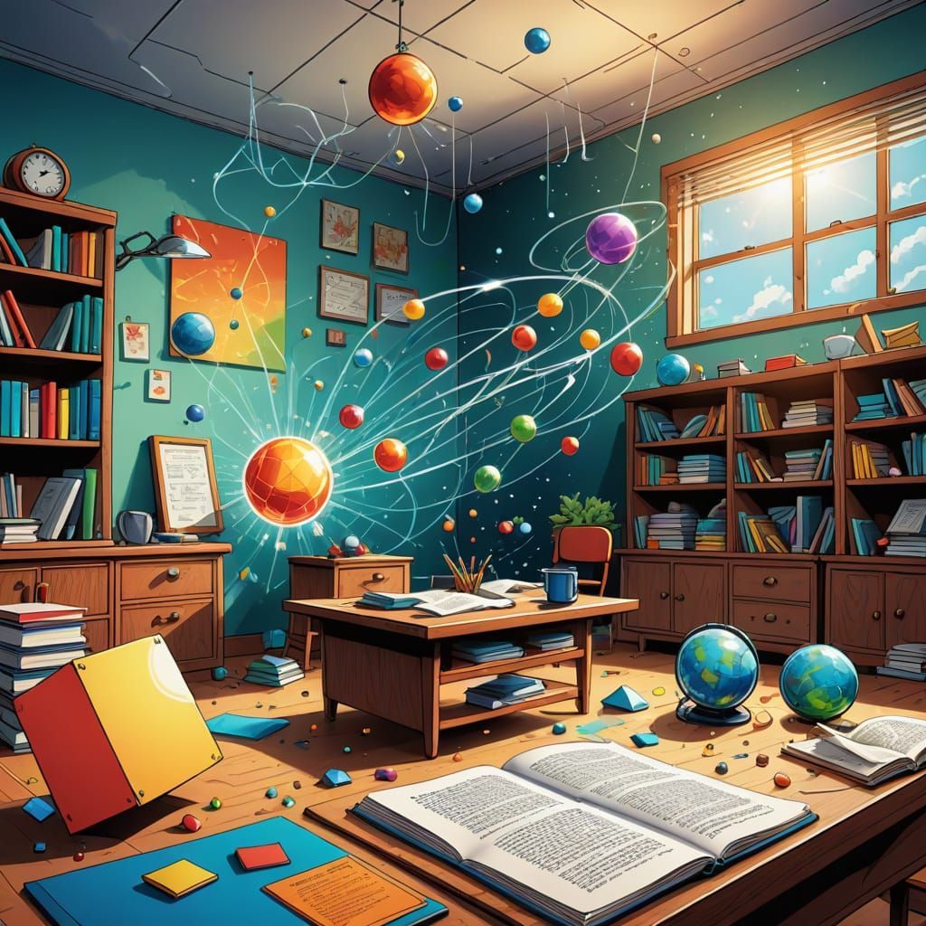 Physics Classroom Prism Experiment in Storybook Style