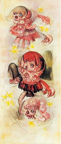 Chibi Magical Girl in Otto Dix Body Horror Style