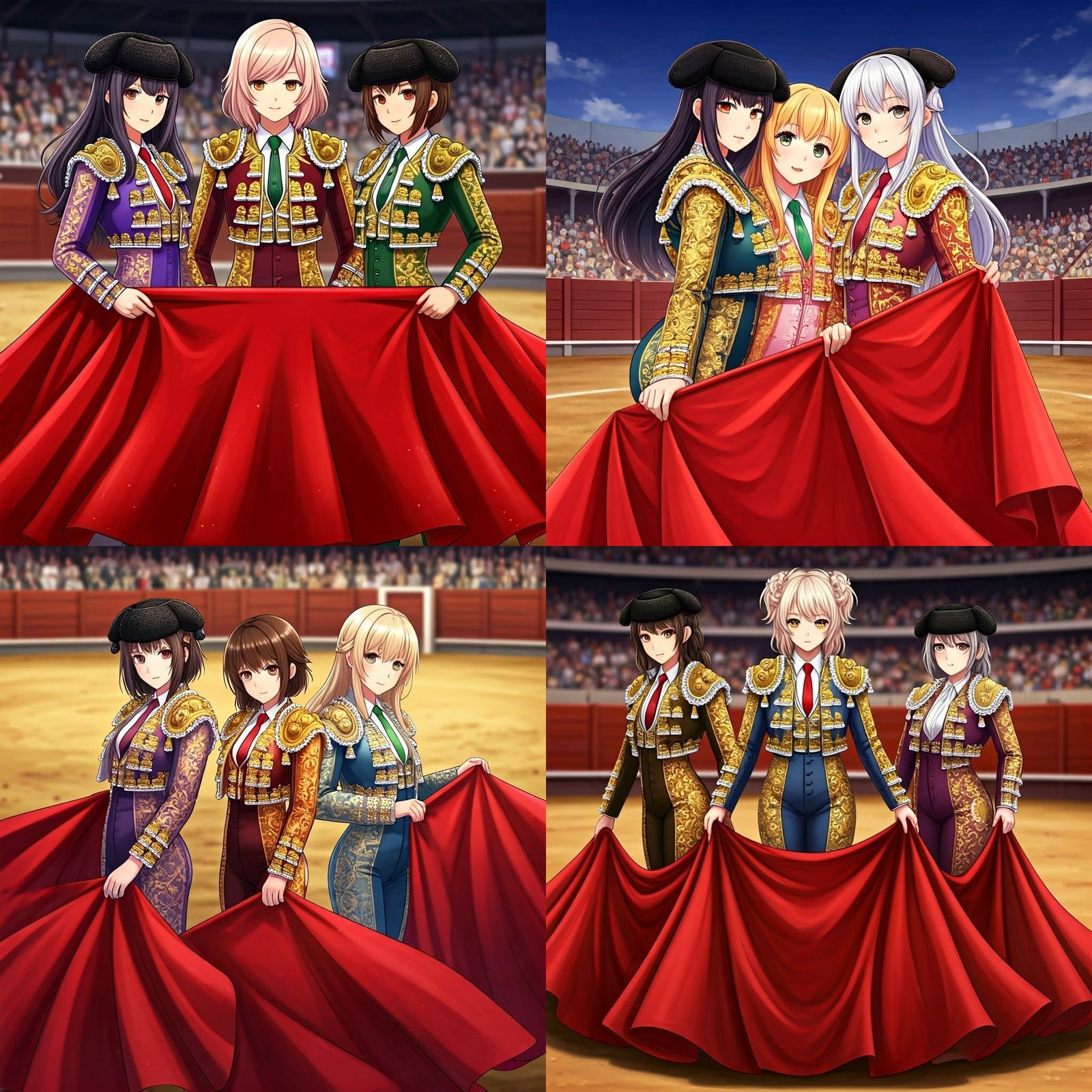 Anime Matadors in Bullfight Arena