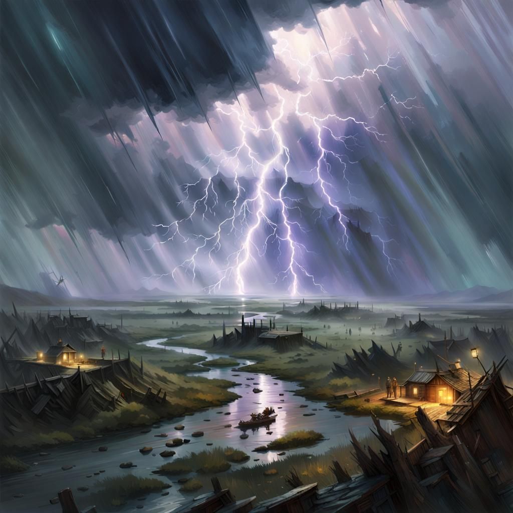 Epic Lightning Storm over the Plains: Splash Art