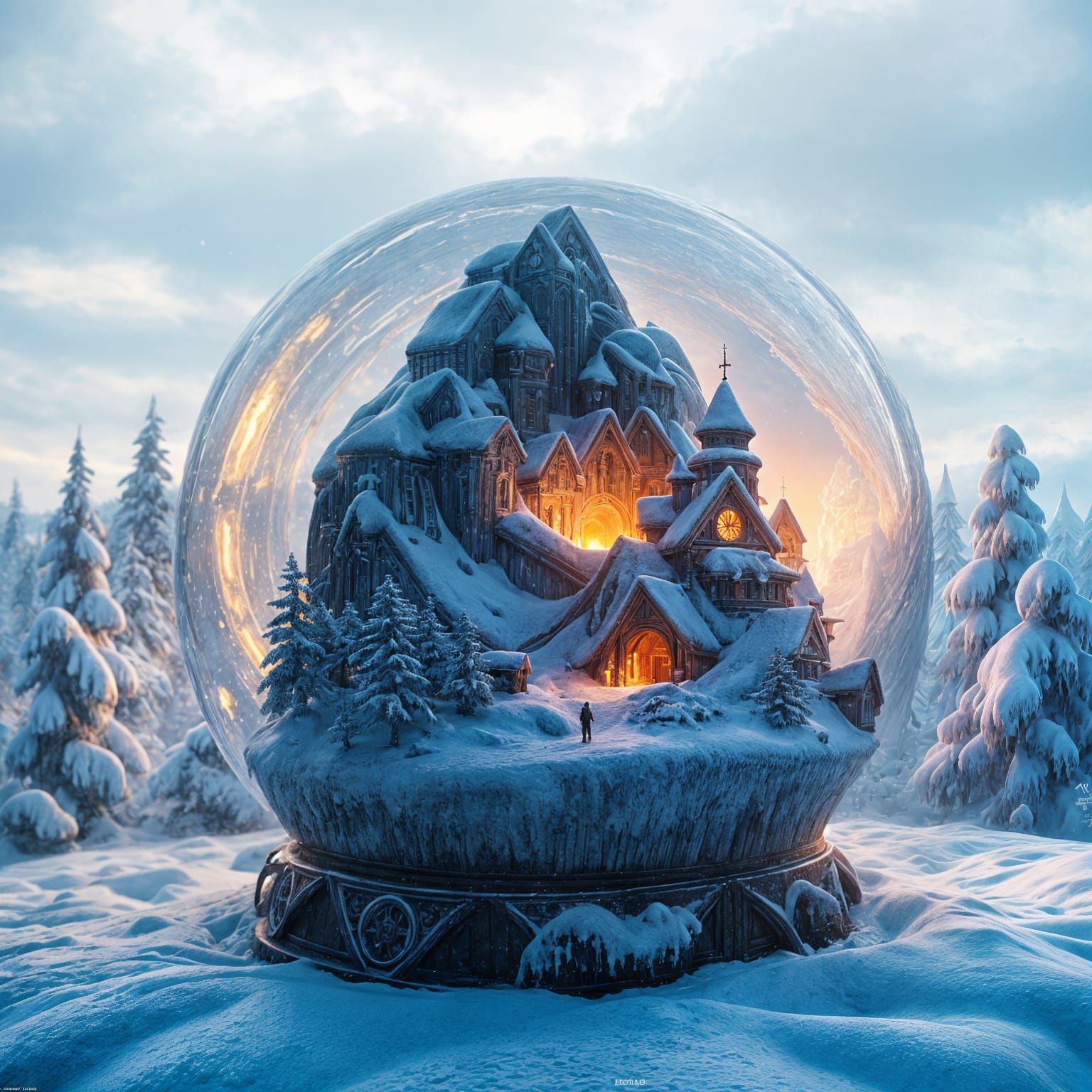 Ethereal Real-World Fantasy Inside a Snowglobe as Unreal Eng...