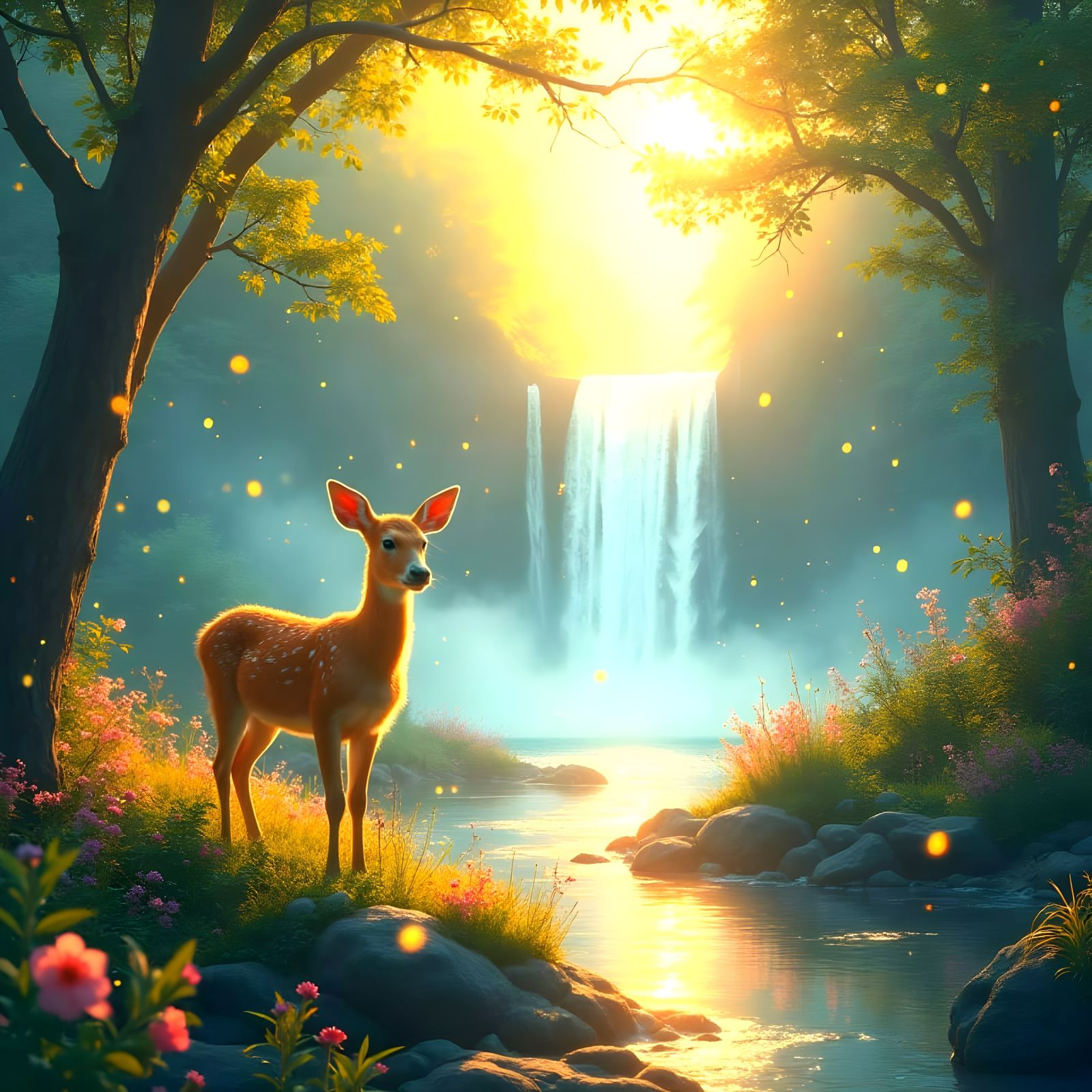 Serene Iridescent Wonderland in 8K Resolution