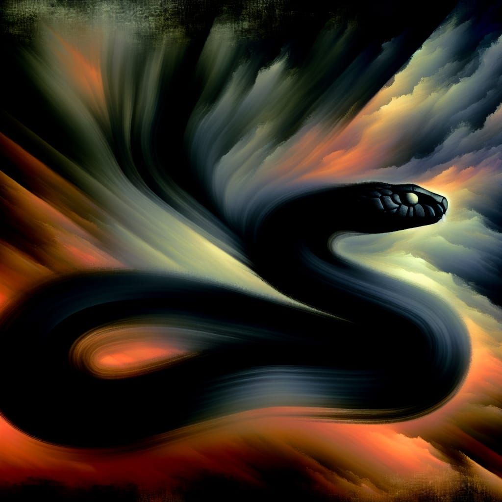 Stylized Cobra Silhouette in Digital Matte Painting