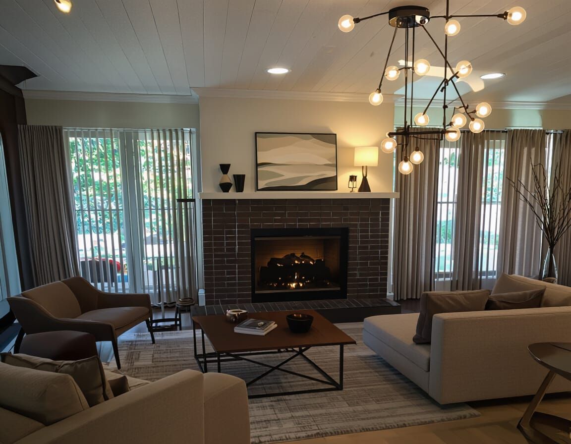 Sleek Contemporary Living Room Redesign with Fireplace