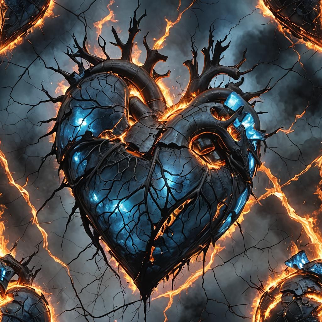 Broken Heart Ablaze with Electric Light