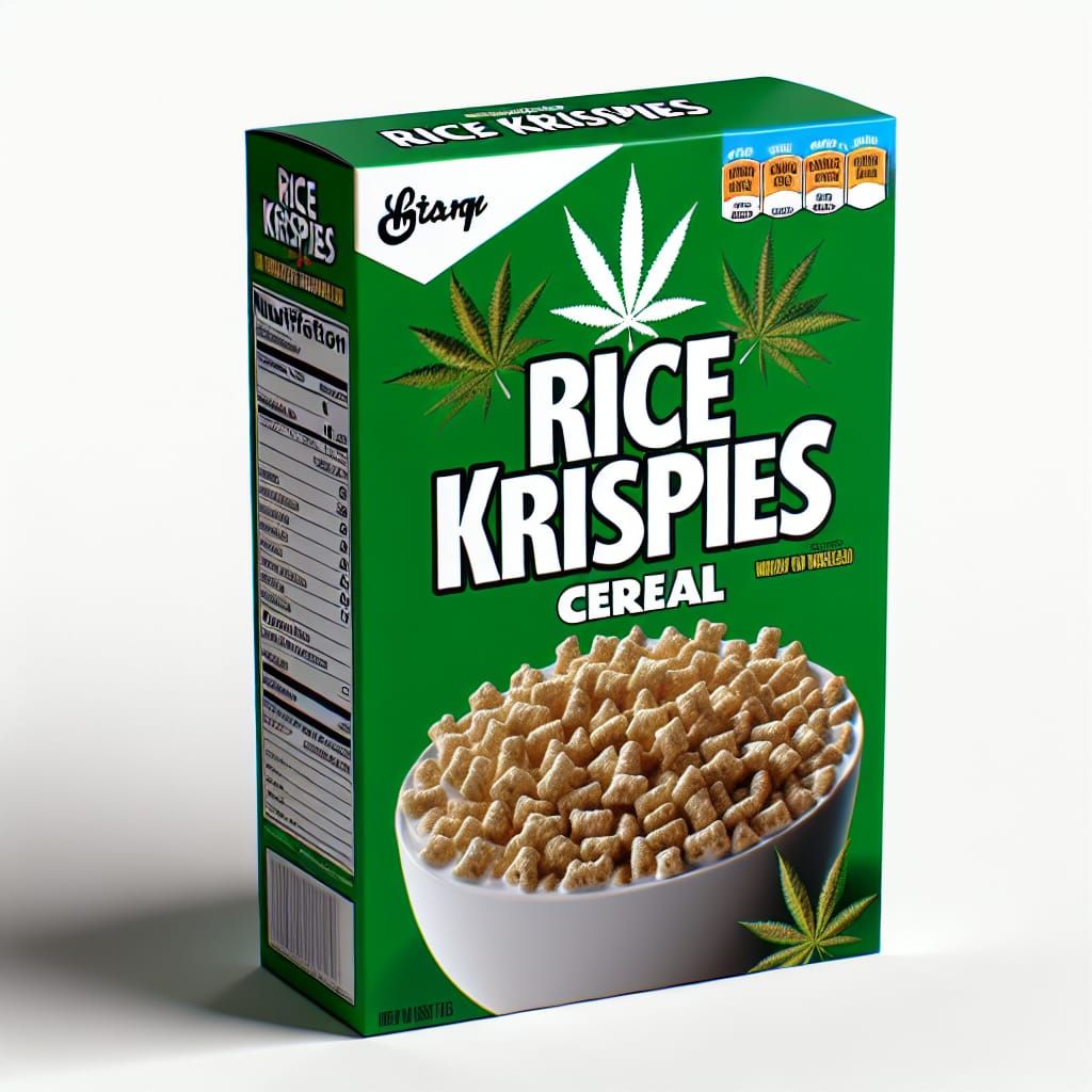 Cannabis-Flavored Rice Krispies Cereal Box Design