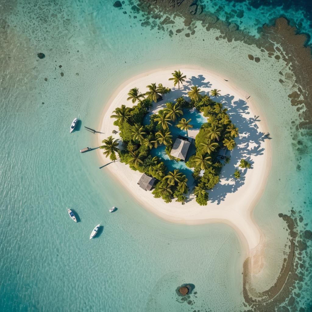 Fijian Island Aerial View: Tropical Paradise Photography