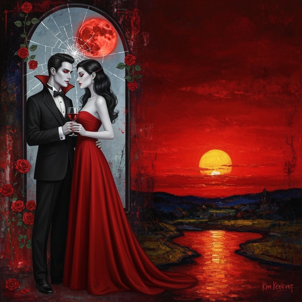 Gothic Vampire Romance Under Crimson Moon