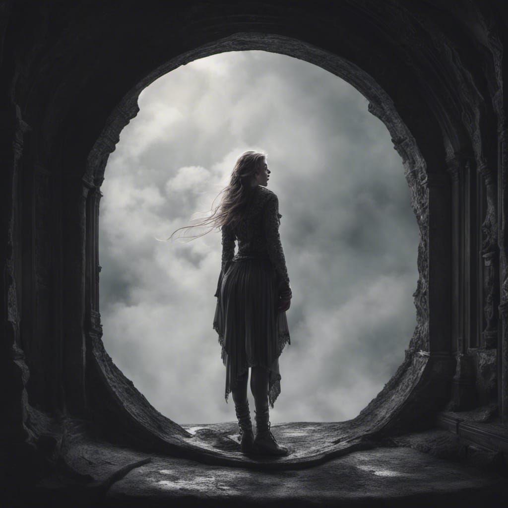 Pensive Woman Gazing into the Void