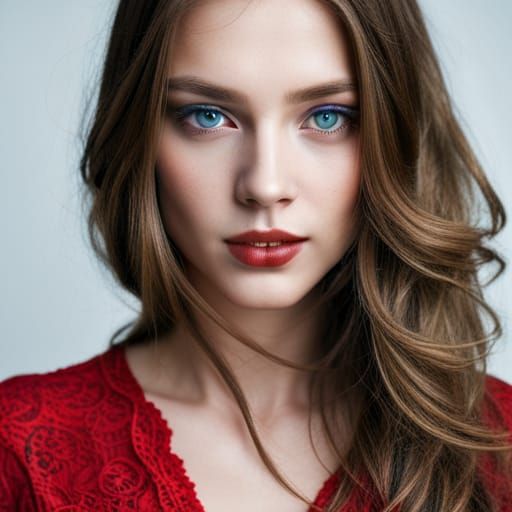 Beautiful Woman with Heterochromia Eyes in Fantasy Art