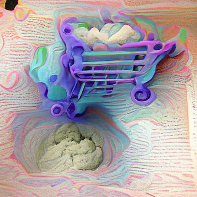 Vaporwave Mandelbrot with Playdough Shopping Cart