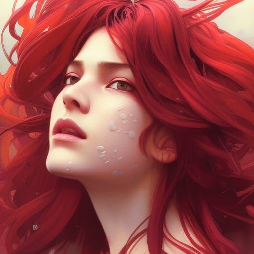 Hyperdetailed Strawberry Portrait in Triadic Colors