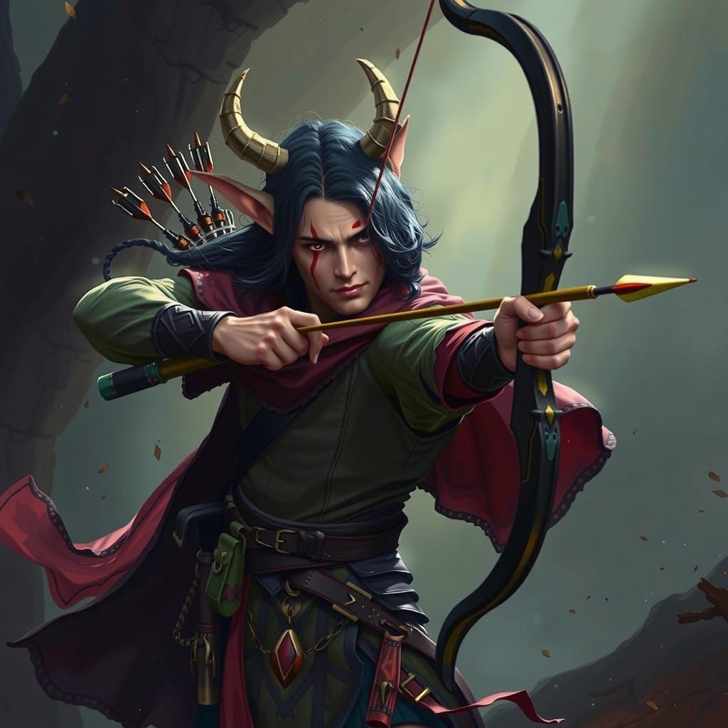 Tiefling Ranger in Splendid Fantasy Realm