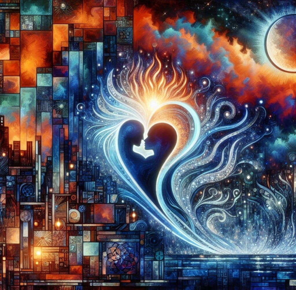 Larimar Flame: Love in Tenebrist Urban Grunge Style