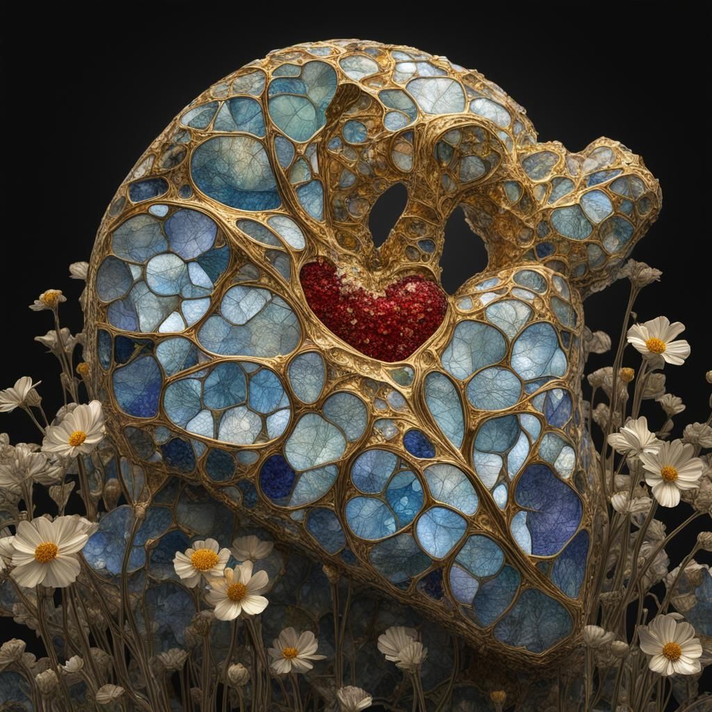 Glass Heart in Klimt Style: a CGI Masterpiece