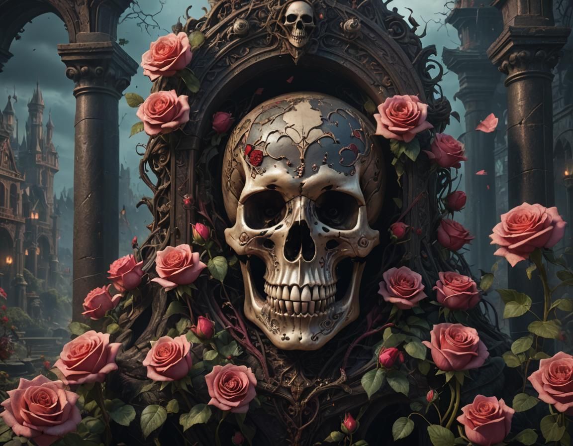 Rose Skull Dreamland: Hyperdetailed Cinematic Art
