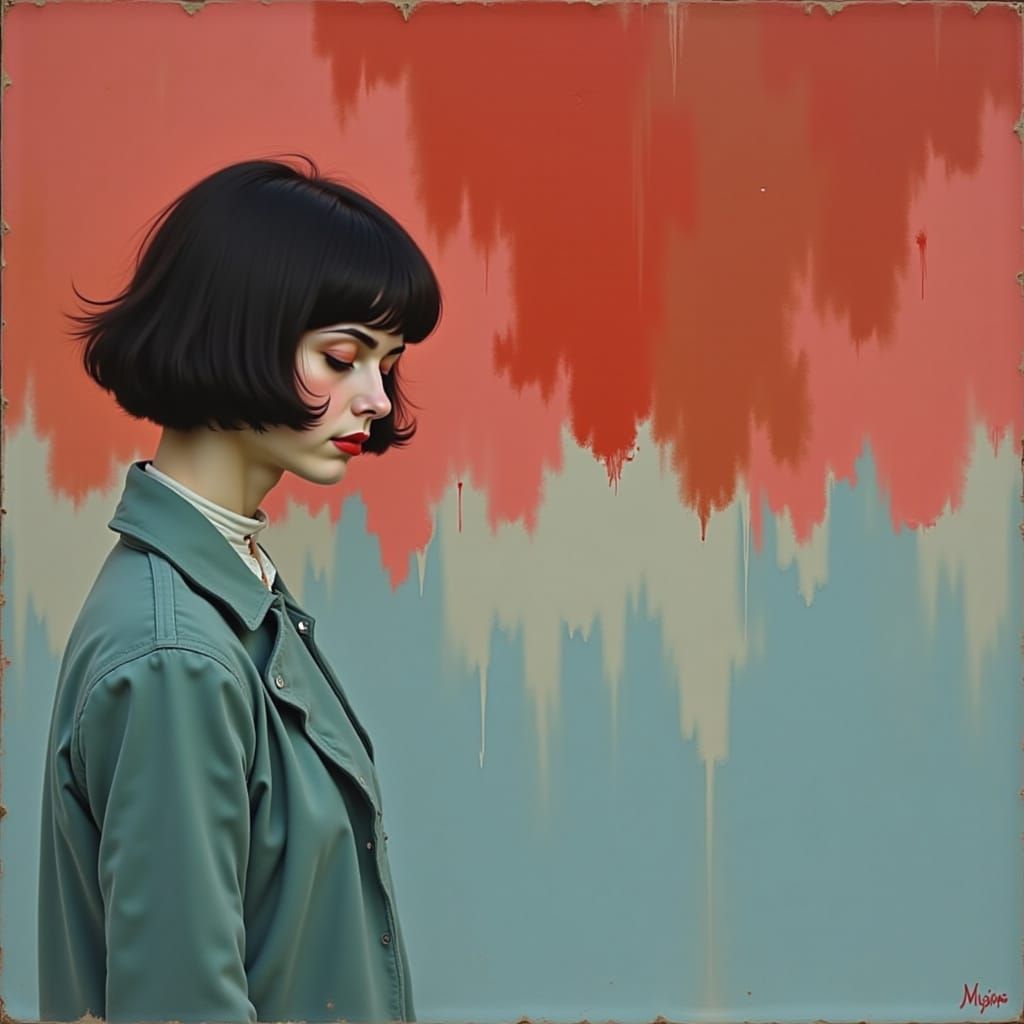 Abstract Swirling Shapes in Impasto Oil Style