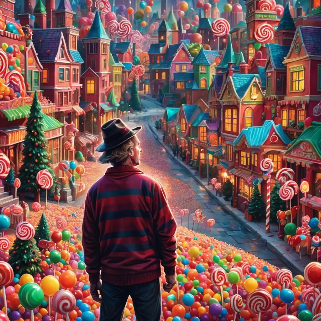 Freddy Krueger in Candyland: Candy Art Style