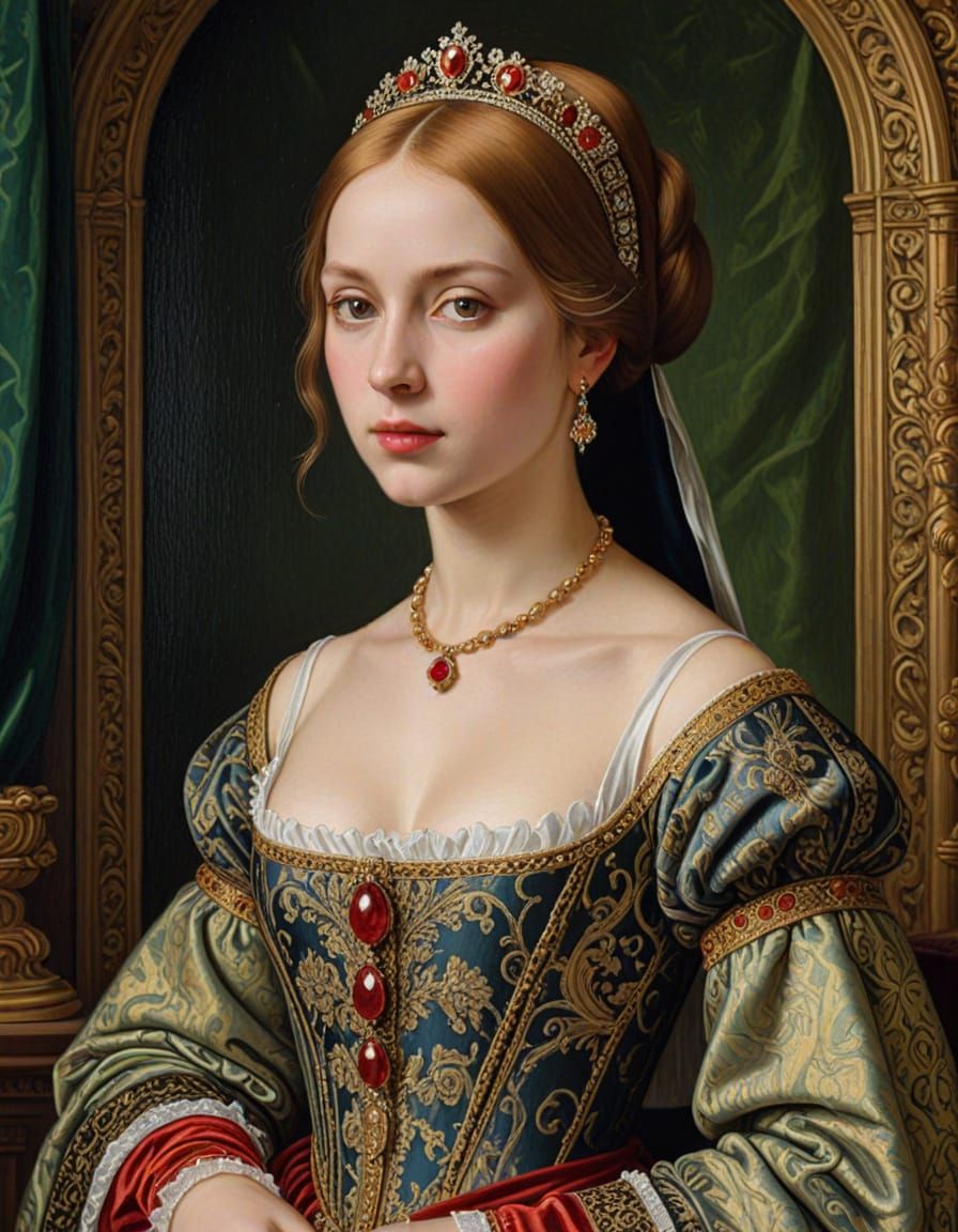Renaissance Princess in Lavish Palace Setting