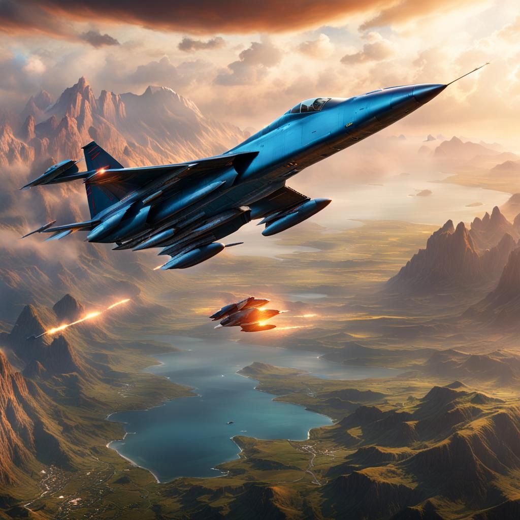 Jet Breaks Sound Barrier: Detailed Matte Painting