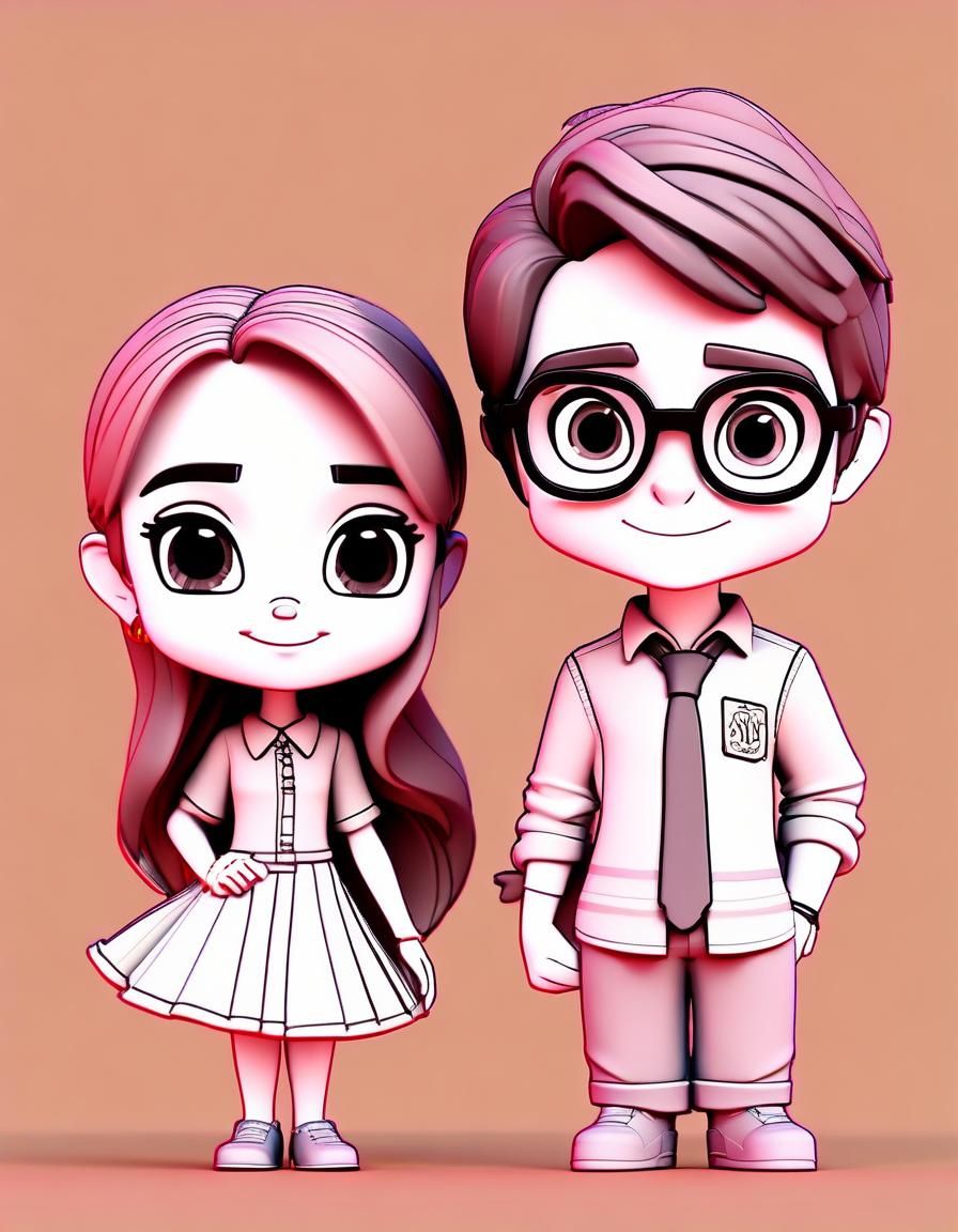 Cute Chibi Lily & James Potter: 3D Digital Art