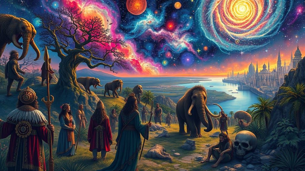 Priests and Cannibals Stand Among Prehistoric Beasts in Ethe...